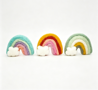 Ornement arc-en-ciel en feutre de laine 100% laine de Nouvelle-Zélande, fait main, décoration de Noël bohème, garniture pour arbre de Noël, décoration de chambre de bébé, garniture DIY pour guirlande