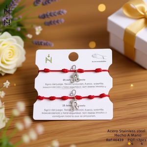 Braccialetto Festival dei Sette Stelle di Leone, Cordoncino Rosso con Charm in Acciaio Inossidabile, Regalo per Donne - Product Image 3