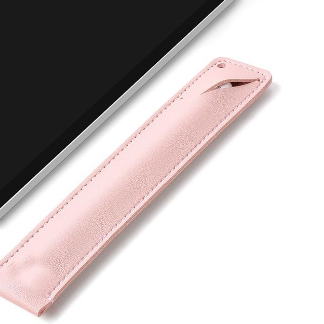 Custom logo Pu Leather Anti-scroll Pouch Cap Stylus Pen Cover IPad for Pencil Case Holder Nib Cover Tablet Touch Pen Protective