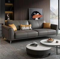 Canapé de style moderne, design modulaire, canapé de bureau contemporain, canapé en cuir moderne 7 places