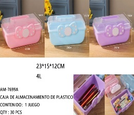 Caja de Almacenamiento de Plástico de 4 L con Lazo Colorido, Contenedor de Almacenamiento Multiusos para Cocina, Rectangular, de Una Sola Capa, Tipo Vertical - Product Image 3