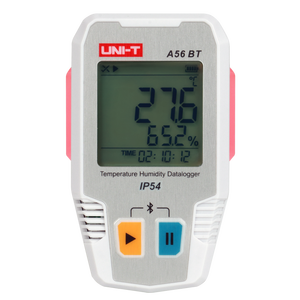 UNI-T A56 BT เครื่องบันทึกข้อมูลอุณหภูมิและความชื้น โมดูลวัดอุณหภูมิและความชื้นแบบดิจิตอลที่มีความแม่นยำสูงเป็นเซ็นเซอร์ - Product Image 2