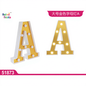 Grande lampe à LED décorative sans batterie lettre a lumière dorée pour l'éclairage de fête - Product Image 1