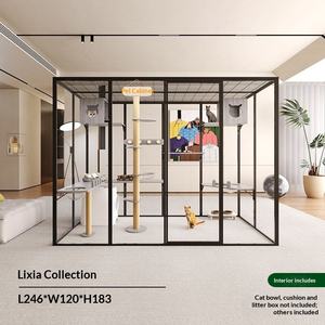 Большая вилла для кошек Ruimuxiang: домашний комплекс для кошек с лазалкой, лежанкой, металлическим каркасом и лотком для туалета - Product Image 2