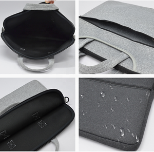 Logotipo personalizado Durable Slim Zipper 13 <span class=keywords><strong>14</strong></span> 15,6 pulgadas Notebook Chromebook Computer Case Neopreno Laptop <span class=keywords><strong>Sleeve</strong></span> Tote Bag con asa - Product Image 6