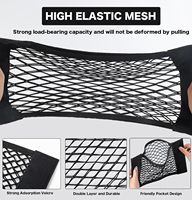 Teng Hui 2 pièces Filet de rangement pour voiture, filet de poche en maille avec adhésif auto-agrippant, ajustement universel, organisateur de coffre de voiture en polyester