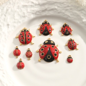 Accesorios de Acero Inoxidable con Diseño de Dibujos Animados para Collares Hechos a Mano, Dijes de Mariquita, Abalorios Versátiles y Modernos para Pulseras - Product Image 2