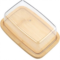 Boîte à gâteau en bambou pour desserts, avec logo gravé au laser, cadeau promotionnel, couvercle en acrylique transparent avec rangement en bambou, anti-poussière
