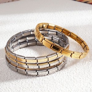 Bracelet modulaire en acier inoxydable de 7 mm pour femmes, design géométrique, bijoux de mode à combiner pour les jeunes - Product Image 1