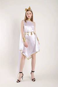 Vestido Fluido Irregular de Alta Calidad para Mujer, Estilo Diosa Griega, para Carnaval, Fiesta, Halloween, Falda Blanca con Accesorios para la Cabeza - Product Image 4