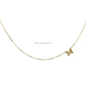 Collane di gioielli delicati semplici in oro 9 carati con lettera M personalizzata