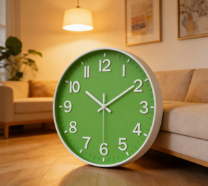 Vintage Rustic 20cm High Dome Shape Silent Wall <b>Clock</b> Plastic Material Disposable <b>Batteries</b> Living Room Home Decor - Product Image 1
