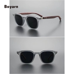Boyarn protección Uv madera grano pierna sol sombras <span class=keywords><strong>gafas</strong></span> de sol señoras lujo mujer Vintage cuadrado <span class=keywords><strong>gafas</strong></span> de sol - Product Image 3