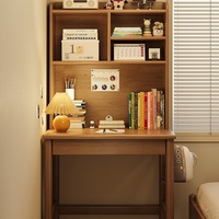 Escritorio de Madera con Estantería Integrada; Escritorio de Computadora Moderno de Estilo Nórdico para Estudiantes y Uso Doméstico; Ideal para Apartamentos Pequeños