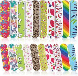 Hot Selling Manicure Tools Colorful Flower Heart Butterfly Double Sided 100/180 Emery Boards Small 9Cm Mini Nail File