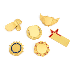 定制批发徽章 耐用锌合金金属徽章工厂定制设计空白徽章 - Product Image 3