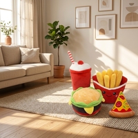 Jouet pour chien interactif et mignon, écologique, durable, couineur, en peluche douce, motif poulet et crème glacée, pour usage intérieur, prix usine, vente en gros