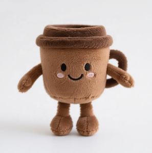カスタム漫画コーヒーカップぬいぐるみキーチェーンかわいいバッグペンダントカワイイふわふわぬいぐるみ人形枕 - Product Image 2