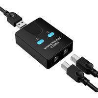 Adaptador de 2 Puertos USB para Compartir Impresoras |   2 Computadoras Comparten 1 Impresora |   Botón de Interruptor Manual |   USB 2.0 de Alta Velocidad |   Carga Plug and Play
