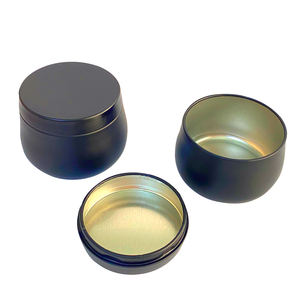 Роскошные матовые черные банки для свечей с металлическими крышками под золото и серебро, пустые контейнеры для свечей - Product Image 1