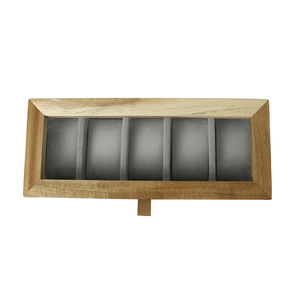 Wholesale Custom Logo 5 Slots Acacia Wood <strong>Watches</strong> Storage Case <strong>Watch</strong> <strong>Box</strong> with Velvet Pillows - Product Image 5