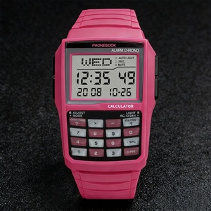 Reloj Calculadora Deportivo Retro para Estudiantes, Multifuncional, con Luz Nocturna LED, Estilo Computadora Digital Electrónica, Alarma, Color Rosa - Product Image 5