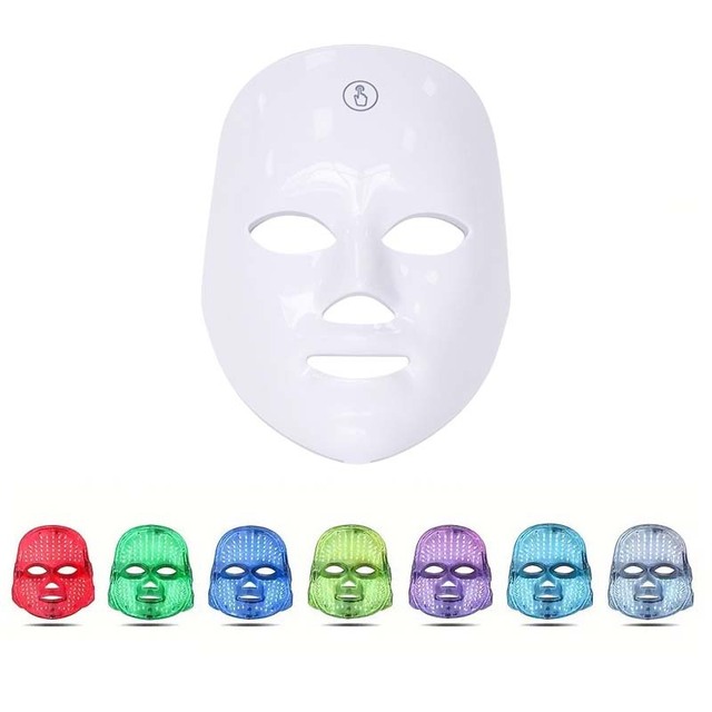 NQK LED Photon Beauty Mask 7 Color Light Therapy ABS Hand Held Facial Mask Home Use Beauty Device Spa Salon OEM ODM Wholesale