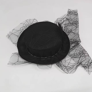 Sombrero de Malla con Plumas, Estilo Retro Europeo Occidental, Elegante, Negro, para Fiestas Formales, Transpirable, con Protección Solar, de Poliéster, para Mujer - Product Image 3