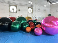 Grand ballon sphérique en PVC découpé au laser gonflable, 0,4 m-3 m, réutilisable, vert foncé brillant, pour Noël, mariages, fêtes, personnalisable