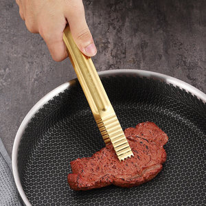 ที่คีบอาหารสไตล์เกาหลีรูปช้าง ทำจากสแตนเลสสีทอง ทนความร้อน อเนกประสงค์ สำหรับสเต็ก บุฟเฟ่ต์ และปิ้งย่าง - Product Image 2