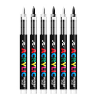 XinyiArt Direct Liquid Art Highlight White Black Brush Marker Soft Tip Drawing Acrylic Marker Set for DIY Making Highlighting