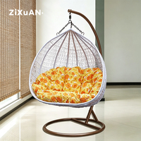 Furnitur taman luar ruangan teras balkon rotan kursi ayunan taman logam buatan tangan rotan kursi tempat tidur gantung