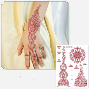 Autocollants Mehndi rouges autocollant de <span class=keywords><strong>tatouage</strong></span> au henné femmes jambes <span class=keywords><strong>bras</strong></span> <span class=keywords><strong>tatouage</strong></span> temporaire <span class=keywords><strong>dentelle</strong></span> <span class=keywords><strong>tatouage</strong></span> - Product Image 4