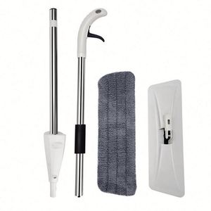 Mopa Plana de Acero Inoxidable para Limpieza de Pisos de Madera Dura, Laminados, Cerámica, Microfibra, Ecológica, con Spray - Product Image 4