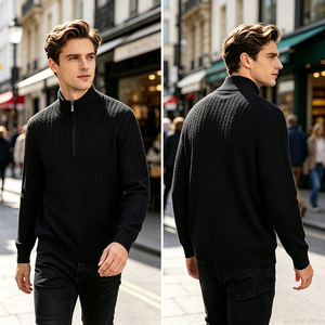 Suéter de Punto para <span class=keywords><strong>Hombre</strong></span>, 100% Algodón, Jacquard de Diamantes, <span class=keywords><strong>Cuello</strong></span> Redondo, <span class=keywords><strong>Cuello</strong></span> en V, Cárdigan con Cierre, <span class=keywords><strong>Cuello</strong></span> Simulado - Product Image 3