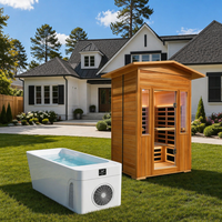 Baignoire de plongeon froid tout-en-un Icegalax Fibercore avec système de filtration rafraîchissant pour la récupération sportive, massage spa tourbillonnant