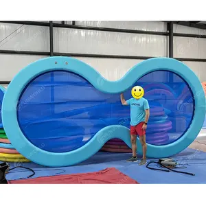 Funworldsport Grote Dubbele Hangmat Party Water Opblaasbare Drijvende Sunchill Zwembad Dock Voor 10 Personen