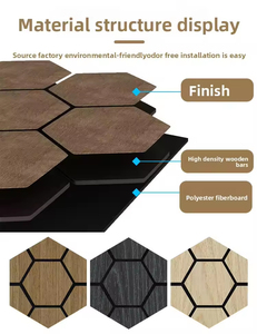 Lames murales acoustiques décoratives écologiques insonorisantes en fibre de polyester hexagonales modernes personnalisées NAYA CWS <span class=keywords><strong>Pro</strong></span>-02 29dB - Product Image 5