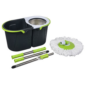 Mopa de Limpieza Mágica de 360 Grados con <span class=keywords><strong>Dos</strong></span> Cubos, Fácil de Girar, Palo de Acero Inoxidable, Cabezal de Mopa de Plástico y Acero Inoxidable, en Caja - Product Image 2