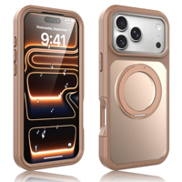 Coque de téléphone robuste antichoc pour iPhone 17 Pro Max, protection intégrale avec anneau magnétique