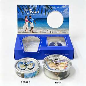 Kit Regalo Ostrica con Perla d'Acqua Dolce Naturale Make a Wish, Set Gioielli a Tema Spiaggia 'Love to You', Collana con Ciondolo a Cuore in Acciaio Inossidabile - Product Image 3
