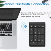 Teclado numérico Bluetooth, teclado numérico inalámbrico, 22 teclas, portátil, Delgado, de contabilidad financiera, para ordenador portátil, Windows