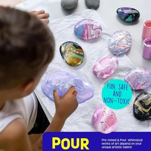 2025 vente chaude jouet éducatif lueur dans le noir Kit de peinture de roche artisanat cadeaux <span class=keywords><strong>dessin</strong></span> produit pour garçons et filles - Product Image 4