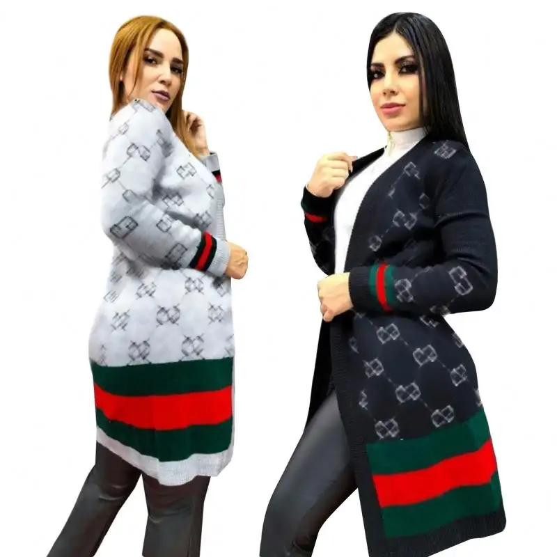 नए आगमन ब्रांड महिलाओं के कपड़े बुना हुआ कार्डिगन स्वेटर केप लंबे कोट महिलाओं के लिए सर्दियों के कपड़े ब्रांड महिलाओं के कपड़े