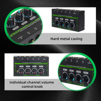 Amplificateur de casque 4 canaux BHA HA400 PRO avec bouton RGB, répartiteur audio multi-ports pour monitoring en studio
