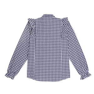 Camicie <span class=keywords><strong>a</strong></span> maniche lunghe da donna Plaid Button Down camicetta floreale arruffata top - Product Image 2