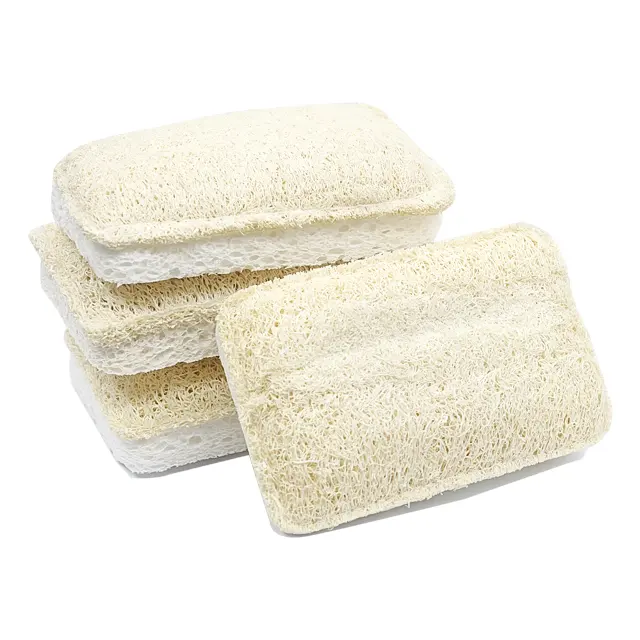 Natural Loofah Sponge Kitchen Scrubber Made with Eco-Friendly and Biodegradable Luffa Sponge Loofah