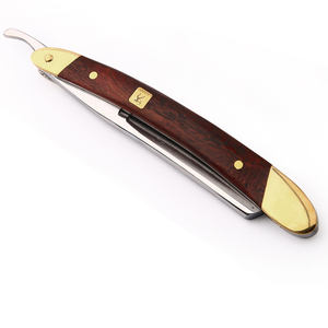 Японская стальная прямая бритва, мужские бритвы <span class=keywords><strong>Titan</strong></span>, бритвы с деревянной ручкой, медная ручная бритва, Классический скребок - Product Image 2