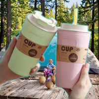 Tasse à café en fibre de blé biodégradable écologique pour micro-ondes de 500ml tasses réutilisables