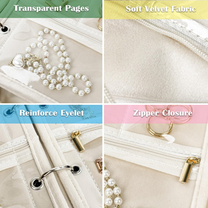 Organizador de Joyas Portátil de Viaje para Aretes, Collares y Anillos, Bolsa de Almacenamiento Plegable de Gran Capacidad con Múltiples Compartimentos - Product Image 6